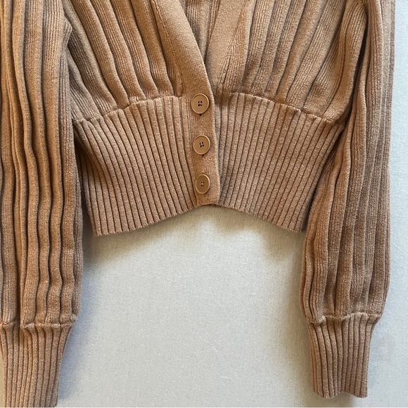 Aritzia Wilfred Thais Plunge Front Merino Wool Blend Cardigan Sz M - Picture 5 of 9